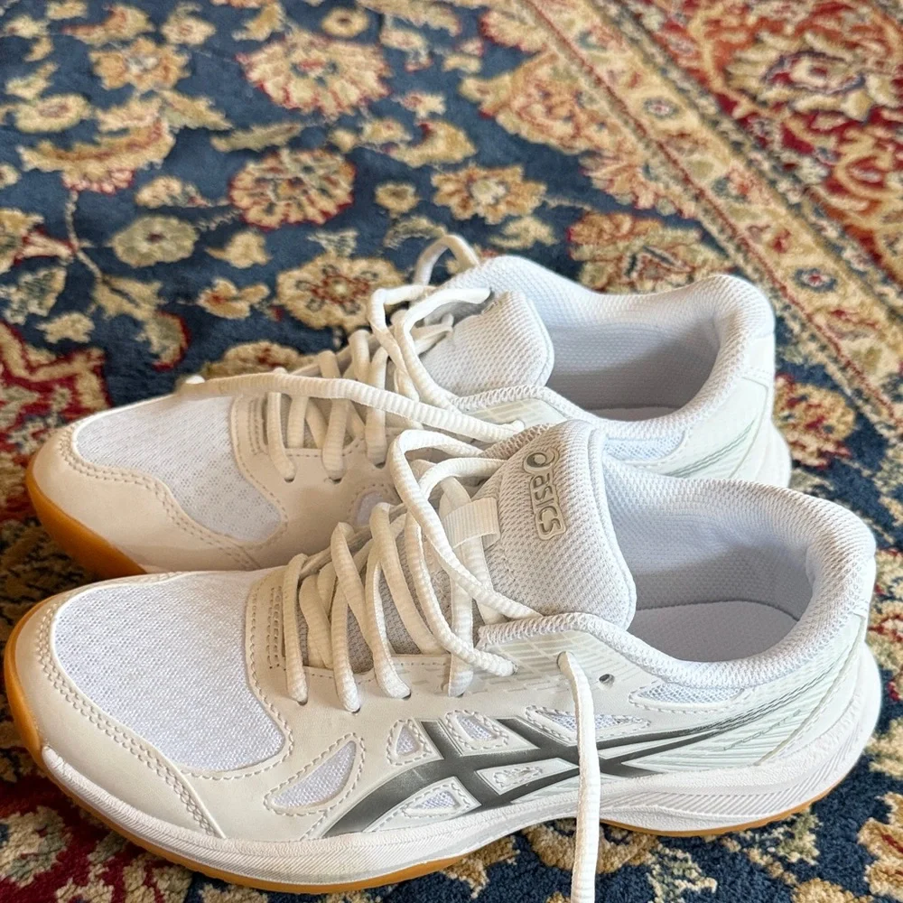 Asics White and Gum Kids Sneakers
